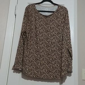 Leopard flutter sleeve tee